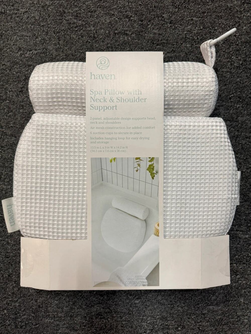 Haven White Neck $ Shoulder Support Bath Pillow